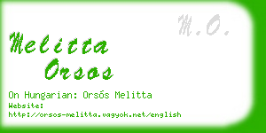 melitta orsos business card